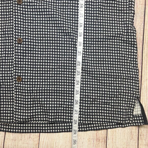 Tommy Bahama Mens Silk Shirt M Black White Geometric Check Short Sleeve Camp - Picture 3 of 13